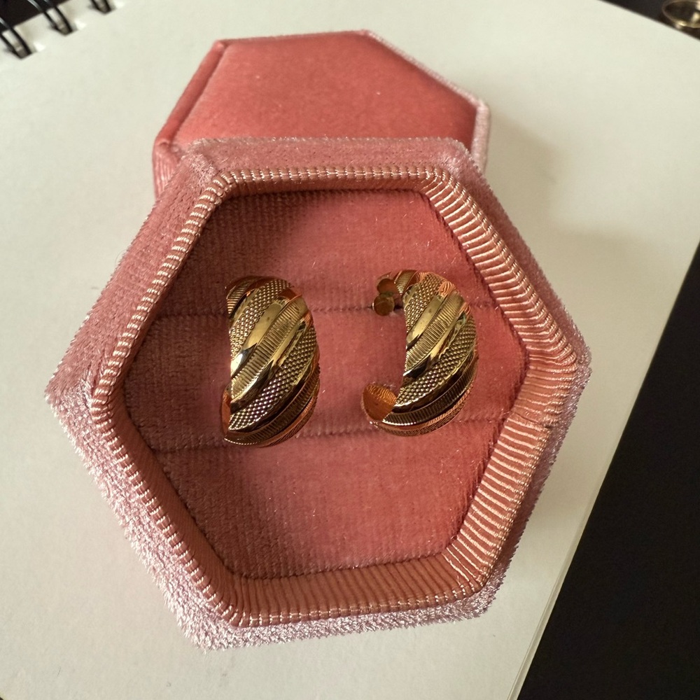14k vintage mini hoop earrings